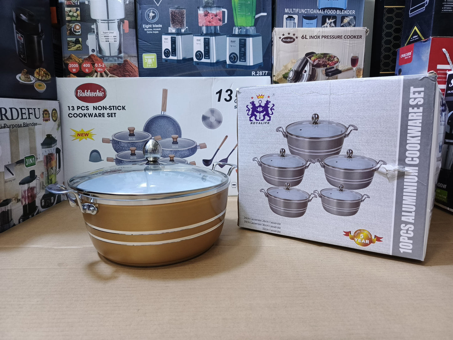 Royalife 10pcs aluminum cookware set