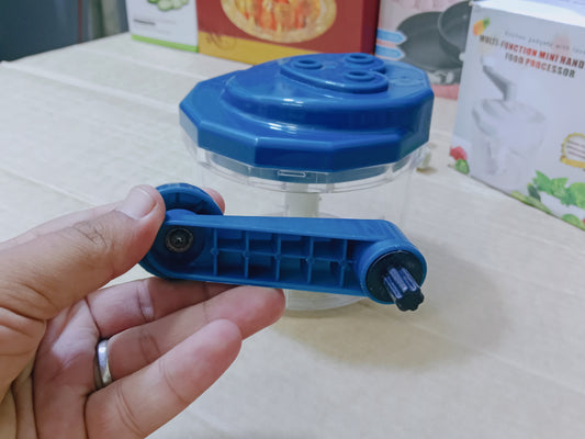 Multi functional mini hand crank food processor