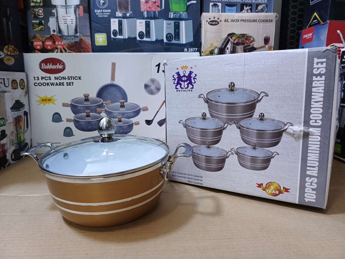 Royalife 10pcs aluminum cookware set