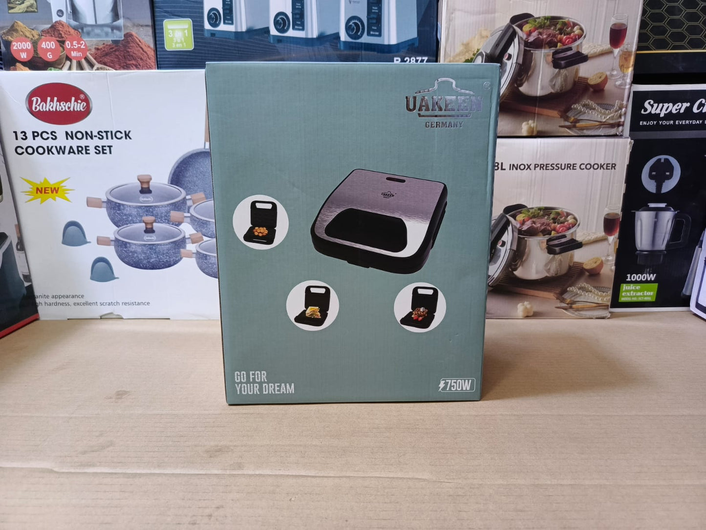 UAKEEN 3 in 1 Sandwich Maker 750W l ZL-409