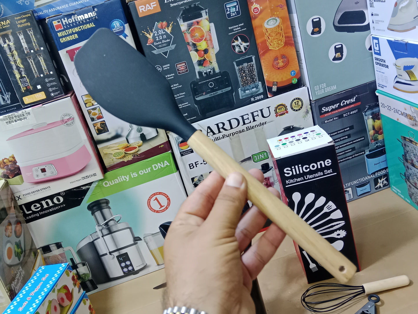 12 pcs Silicone kitchen Utensils Set wooden Handle