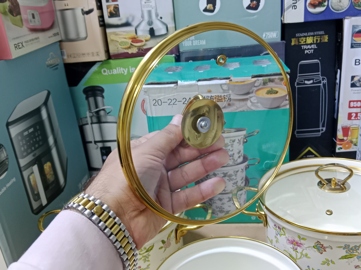 Enamel coating cookware set 3 sizes 20cm/22cm/24cm