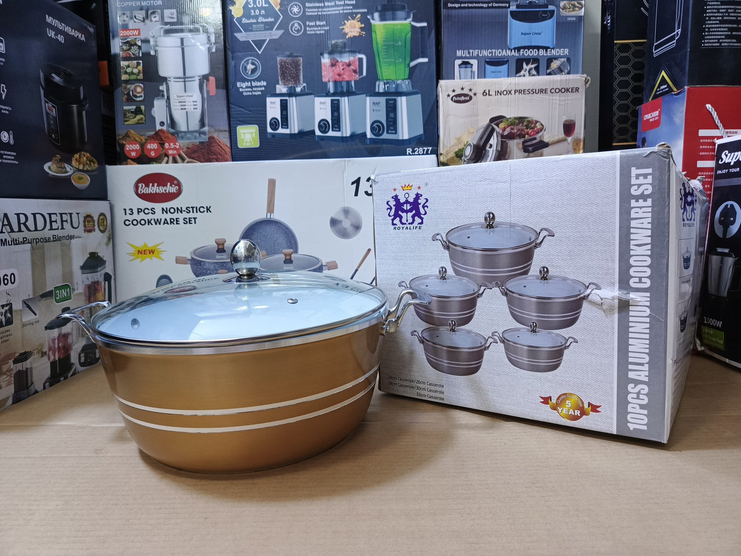Royalife 10pcs aluminum cookware set