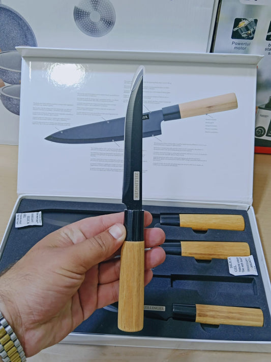 Bamboo Handles kitchen Knife Set 4