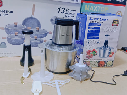 Silver Crest 8 in 1 Food Chopper, Lasi Maker and Manual Chopper Full Copper Motor