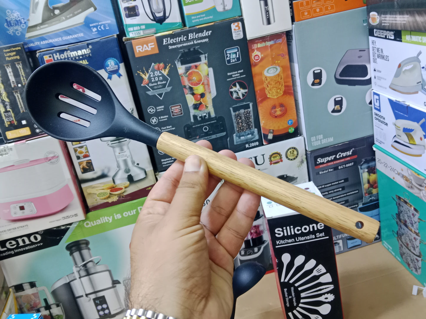 12 pcs Silicone kitchen Utensils Set wooden Handle