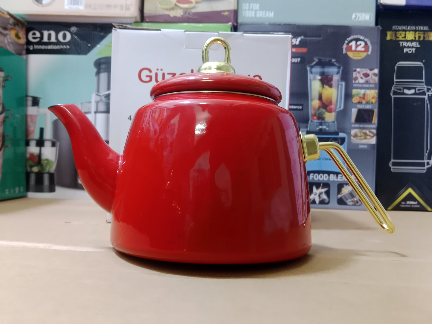 Turkish GuzelEmaye 2pcs Enamel Teapot kettle 1000ml and 2100ml