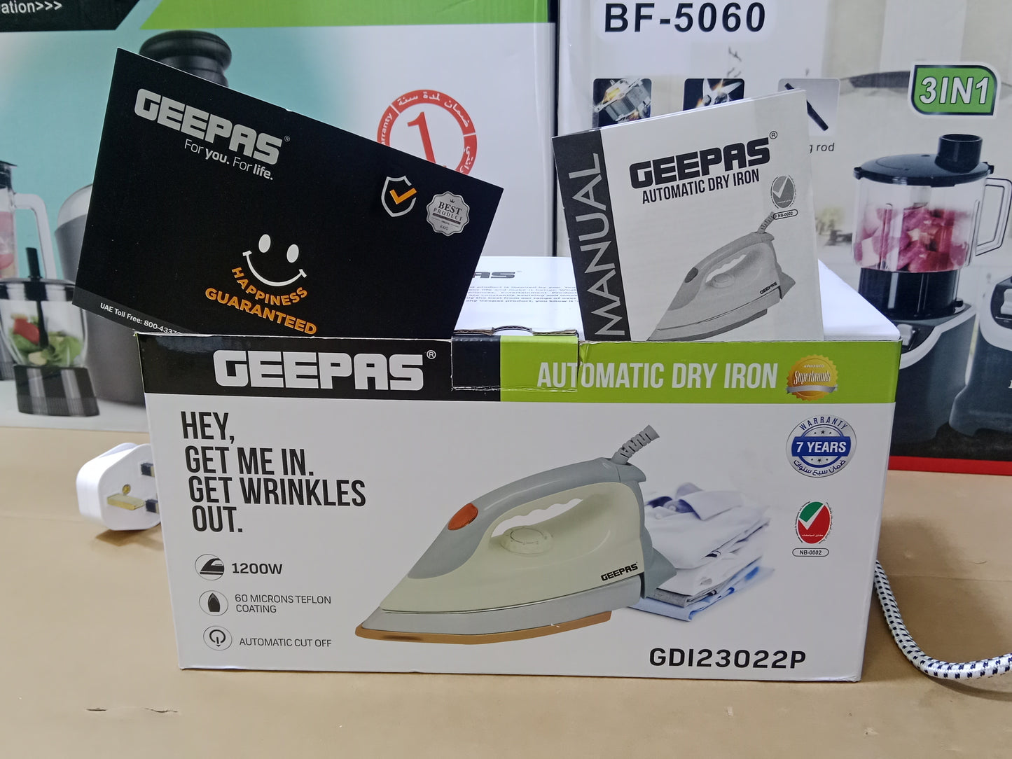 GEEPAS Automatic DRY IRON GD123022P