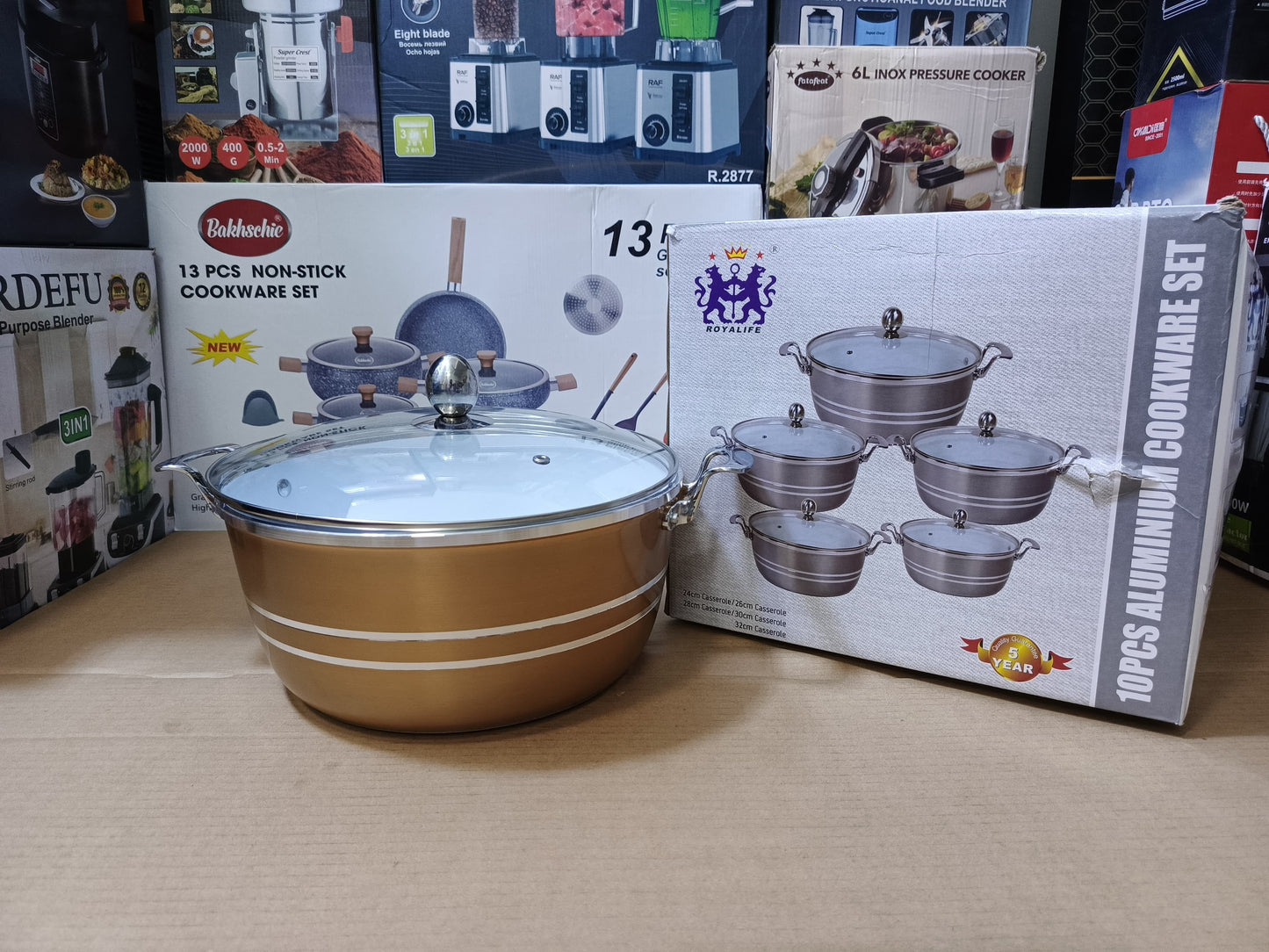 Royalife 10pcs aluminum cookware set