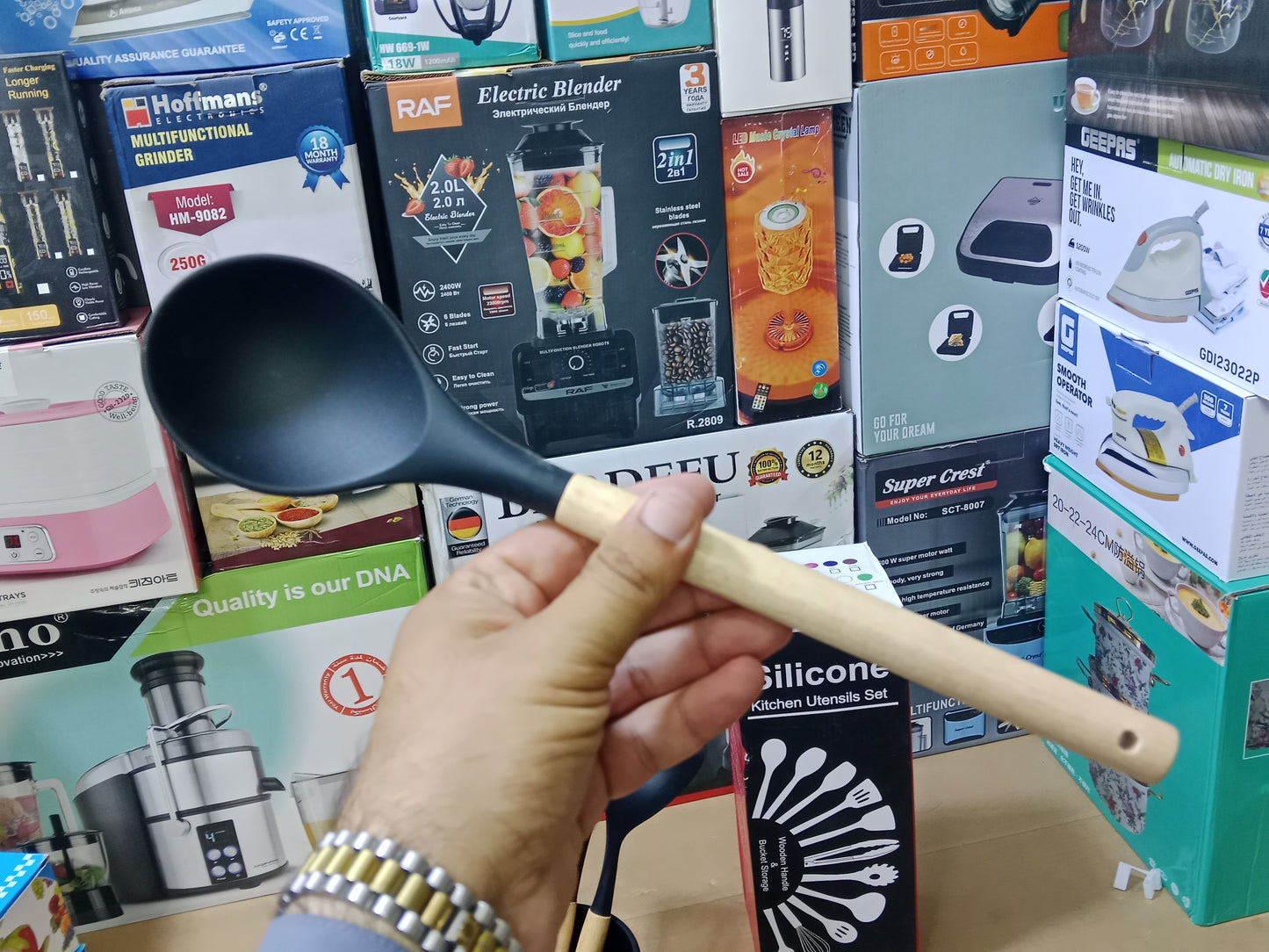 12 pcs Silicone kitchen Utensils Set wooden Handle