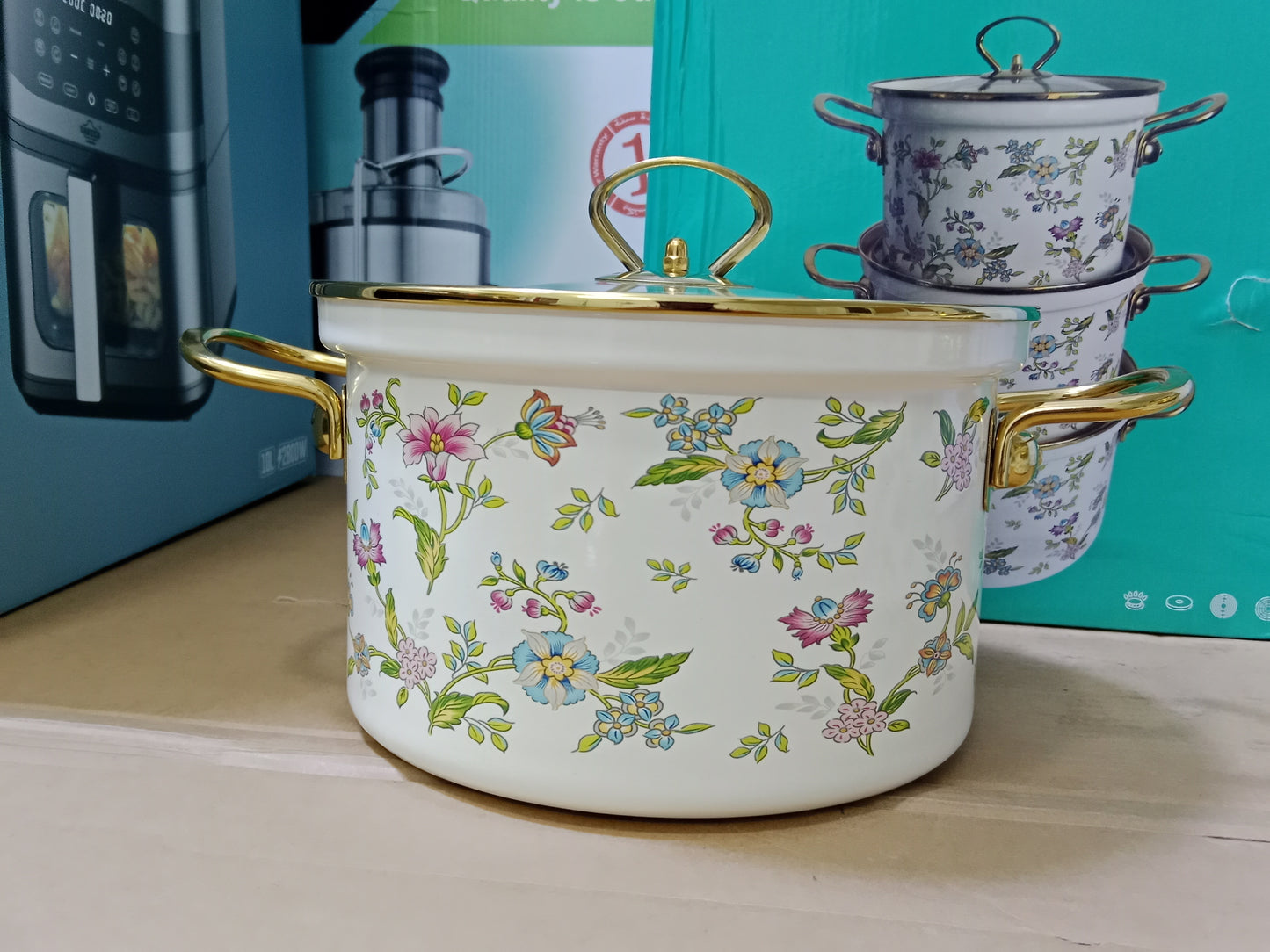 Enamel coating cookware set 3 sizes 20cm/22cm/24cm